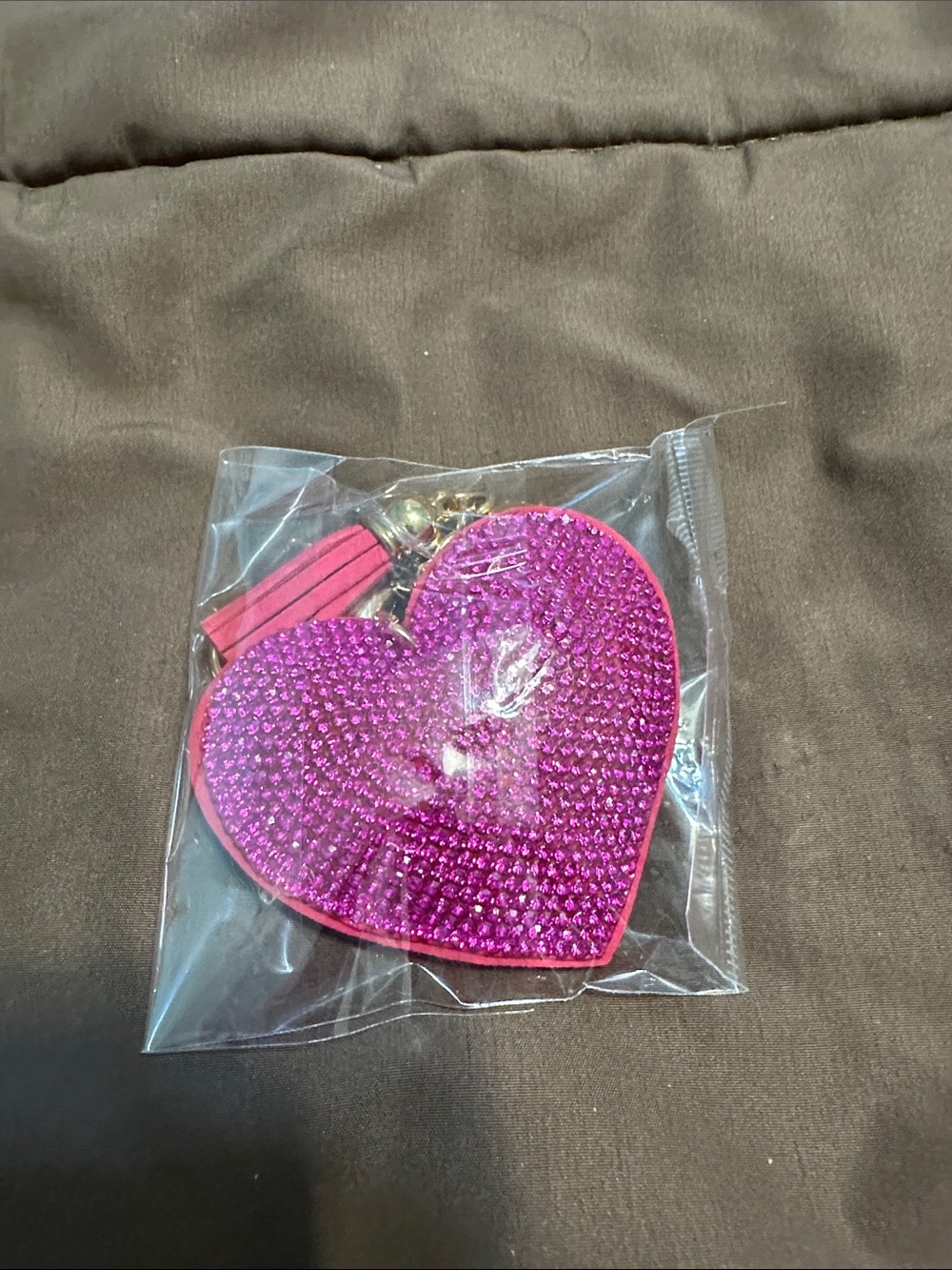 Heart Keychain Bag Charm - Pink